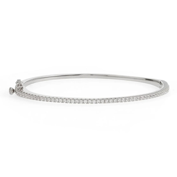 Nordstrom Silver Cubic Zirconia Bangle Bracelet - Picture 1 of 13